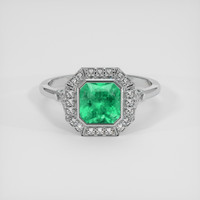 1.44 Ct. Emerald Ring, 18K White Gold 1