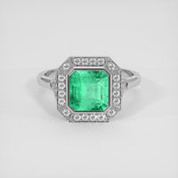 2.07 Ct. Emerald Ring, 18K White Gold 1