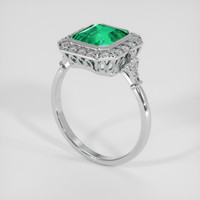 2.10 Ct. Emerald Ring, 18K White Gold 2