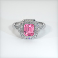 1.52 Ct. Pink Sapphire Ring, 18K White Gold 1