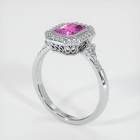 0.86 Ct. Pink Sapphire Ring, 18K White Gold 2