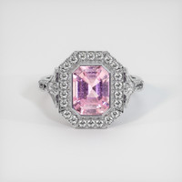 2.62 Ct. Pink Sapphire Ring, 18K White Gold 1