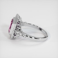 2.62 Ct. Pink Sapphire Ring, 18K White Gold 4