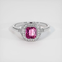 1.19 Ct. Pink Sapphire Ring, 18K White Gold 1
