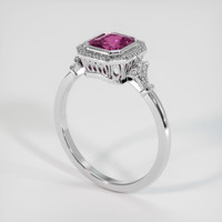 1.19 Ct. Pink Sapphire Ring, 18K White Gold 2