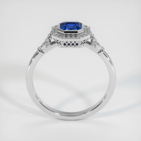 0.75 Ct. Blue Sapphire Ring, 18K White Gold 3