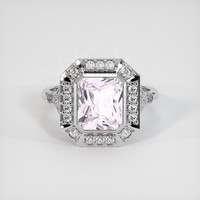 3.02 Ct. Pink Sapphire Ring, 18K White Gold 1
