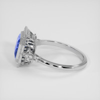 2.58 Ct. Blue Sapphire Ring, 18K White Gold 4
