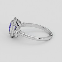 1.01 Ct. Purplish Blue Sapphire Ring, 18K White Gold 4