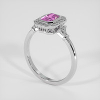 0.78 Ct. Purplish Pink Sapphire Ring, 18K White Gold 2
