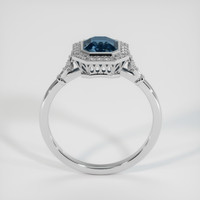 2.04 Ct. Greenish Blue Sapphire Ring, 18K White Gold 3