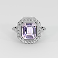3.55 Ct. Purple Sapphire Ring, 18K White Gold 1