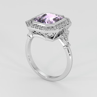 3.55 Ct. Purple Sapphire Ring, 18K White Gold 2
