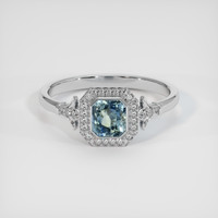 1.15 Ct. Sapphire Ring, 18K White Gold 1