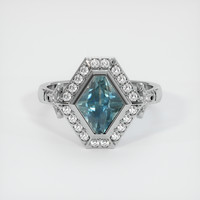 2.40 Ct. Sapphire Ring, 18K White Gold 1