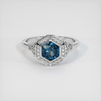 1.13 Ct. Sapphire Ring, 18K White Gold 1