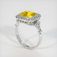 4.06 Ct. Yellow Sapphire Ring, 18K White Gold 2