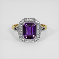 2.12 Ct. Purple Sapphire Ring, 14K White & Yellow 1