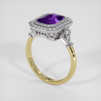 2.12 Ct. Purple Sapphire Ring, 14K White & Yellow 2