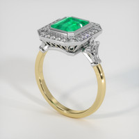 1.30 Ct. Emerald Ring, 18K White & Yellow 2