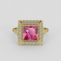 2.53 Ct. Pink Sapphire Ring, 10K Yellow Gold 1