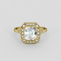 2.05 Ct. Rainbow Moonstone Ring, 14K Yellow Gold 1