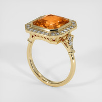 7.03 Ct. Orange Sapphire Ring, 14K Yellow Gold 2