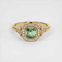0.85 Ct. Green Sapphire Ring, 14K Yellow Gold 1