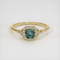 1.75 Ct. Bluish Green Sapphire Ring, 14K Yellow Gold 1