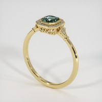 1.75 Ct. Bluish Green Sapphire Ring, 14K Yellow Gold 2