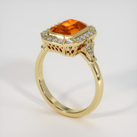 3.05 Ct. Orange Sapphire Ring, 14K Yellow Gold 2