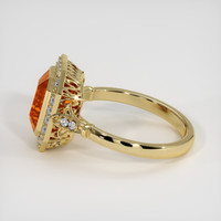3.05 Ct. Orange Sapphire Ring, 14K Yellow Gold 4