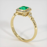 0.68 Ct. Emerald Ring, 18K Yellow Gold 2