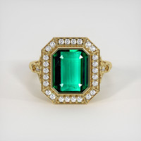 3.10 Ct. Emerald Ring, 18K Yellow Gold 1