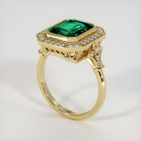 3.10 Ct. Emerald Ring, 18K Yellow Gold 2