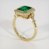 2.10 Ct. Emerald Ring, 18K Yellow Gold 2