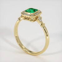 0.78 Ct. Emerald Ring, 18K Yellow Gold 2