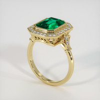 3.32 Ct. Emerald Ring, 18K Yellow Gold 2