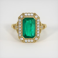 2.38 Ct. Emerald Ring, 18K Yellow Gold 1