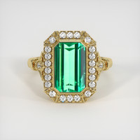 3.84 Ct. Emerald Ring, 18K Yellow Gold 1