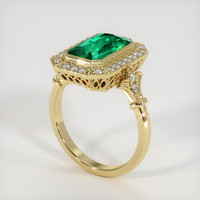 3.84 Ct. Emerald Ring, 18K Yellow Gold 2