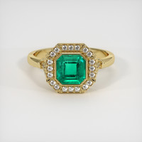 1.36 Ct. Emerald Ring, 18K Yellow Gold 1