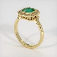 1.36 Ct. Emerald Ring, 18K Yellow Gold 2