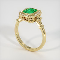 1.01 Ct. Emerald Ring, 18K Yellow Gold 2