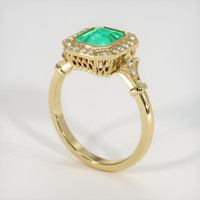 1.02 Ct. Emerald Ring, 18K Yellow Gold 2