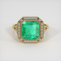 3.11 Ct. Emerald Ring, 18K Yellow Gold 1