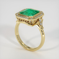 3.11 Ct. Emerald Ring, 18K Yellow Gold 2