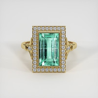 3.72 Ct. Emerald Ring, 18K Yellow Gold 1