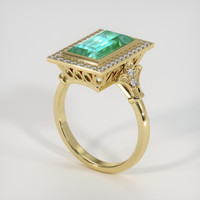 3.72 Ct. Emerald Ring, 18K Yellow Gold 2