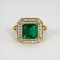 2.98 Ct. Emerald Ring, 18K Yellow Gold 1